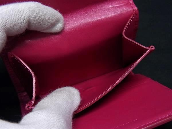 CELINE セリーヌ 財布 スモール トリフォールド ウォレット パープル系 レザー レディース 三つ折り 財布 美品