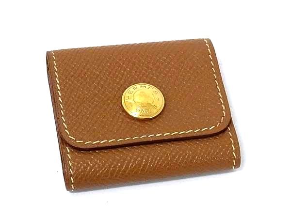 HERMES エルメス ポストイットケース 付箋ケース アラジフ ブラウン ヴォーエプソン レディース ゴールド金具 美品