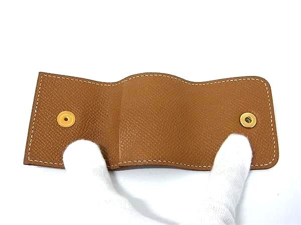 HERMES エルメス ポストイットケース 付箋ケース アラジフ ブラウン ヴォーエプソン レディース ゴールド金具 美品