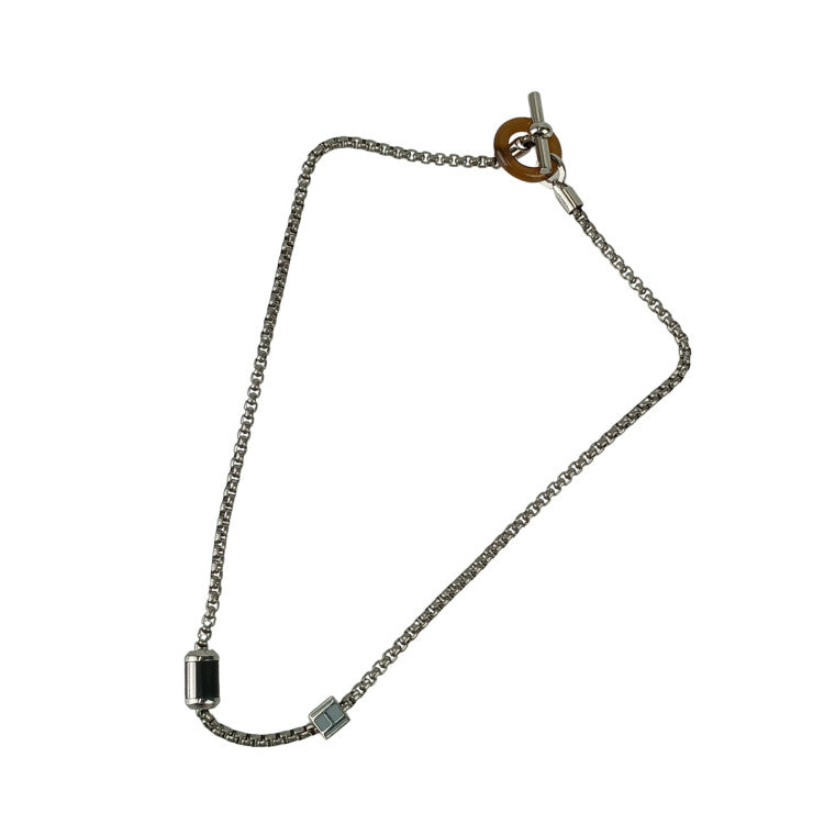 HERMES エルメス ネックレス メリ・メロ シルバー メタル バッファローホーン ユニセックス 美品