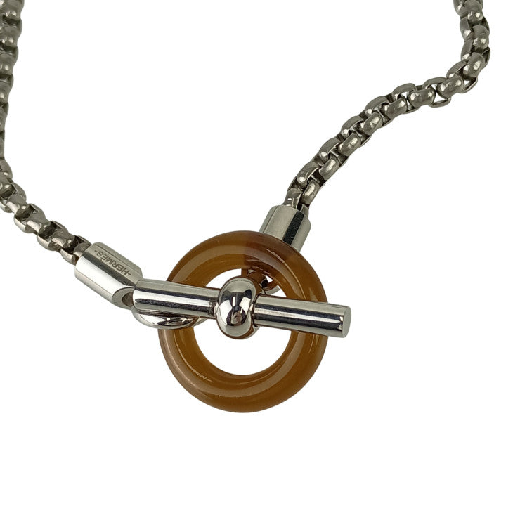 HERMES エルメス ネックレス メリ・メロ シルバー メタル バッファローホーン ユニセックス 美品