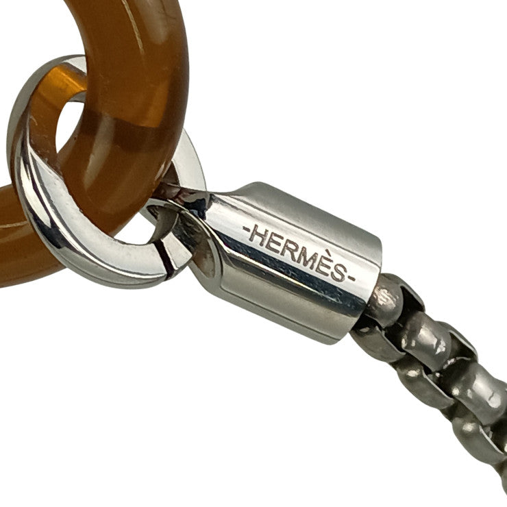 HERMES エルメス ネックレス メリ・メロ シルバー メタル バッファローホーン ユニセックス 美品