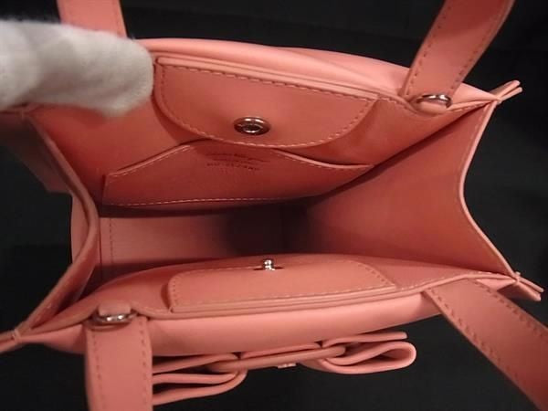 SALVATORE FERRAGAMO フェラガモ ハンドバッグ ヴァラリボン ヴィヴァ GG-212988 ピンク系 レザー レディース 2WAY ショルダーバッグ 美品