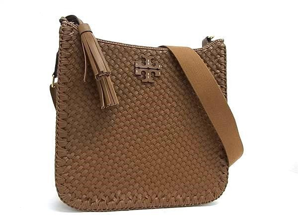TORY BURCH トリーバーチ ショルダーバッグ ブラウン系 レザー レディース クロスボディ 斜め掛け 美品