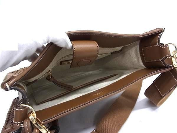 TORY BURCH トリーバーチ ショルダーバッグ ブラウン系 レザー レディース クロスボディ 斜め掛け 美品