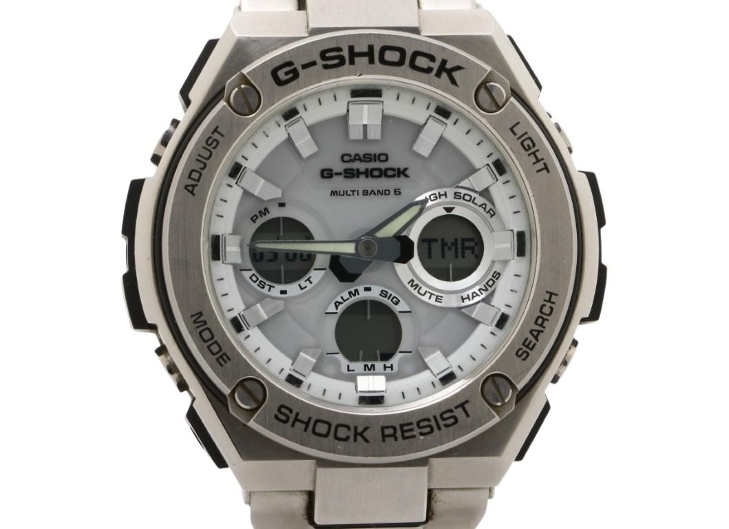 CASIO カシオ 腕時計 G-SHOCK G-STEEL GST-W100 Series GST-W110D-7AJF ホワイト シルバー系 樹脂／ステンレススチール メンズ アナデジ 美品