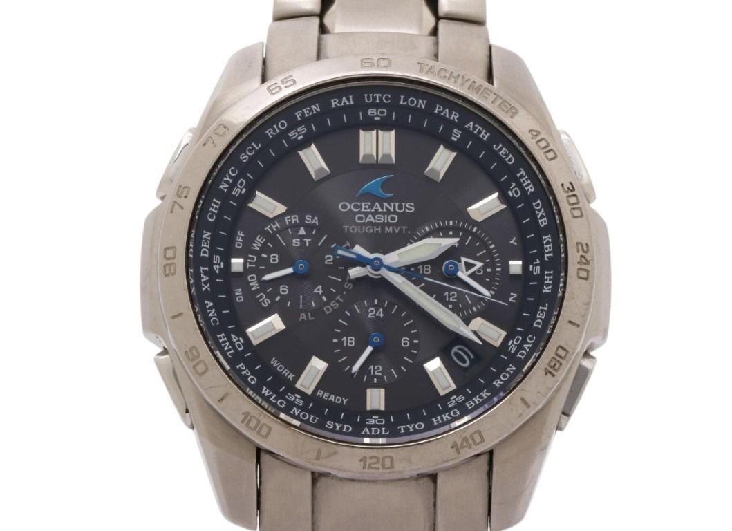 CASIO カシオ 腕時計 OCEANUS オシアナス OCW-T600-1AJF ブラック シルバー系 チタン メンズ アナログ 美品