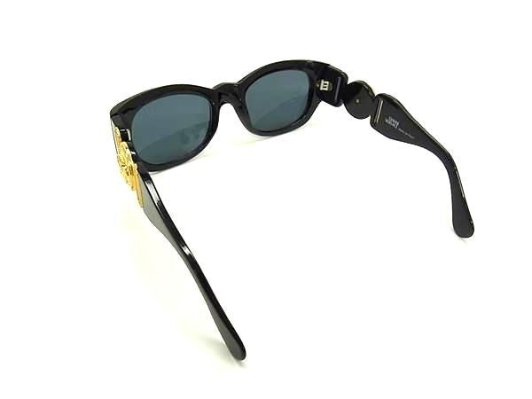 GIANNI VERSACE ジャンニ ヴェルサーチェ サングラス メデューサ MOD.413/A ブラック ゴールド レンズ クリアネイビー系 プラスチック ユニセックス 美品