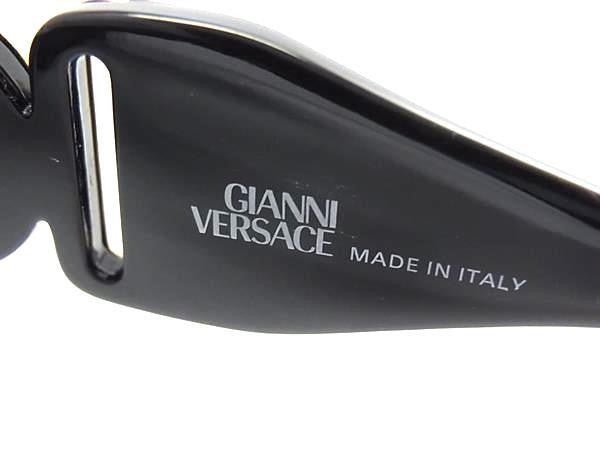 GIANNI VERSACE ジャンニ ヴェルサーチェ サングラス メデューサ MOD.413/A ブラック ゴールド レンズ クリアネイビー系 プラスチック ユニセックス 美品