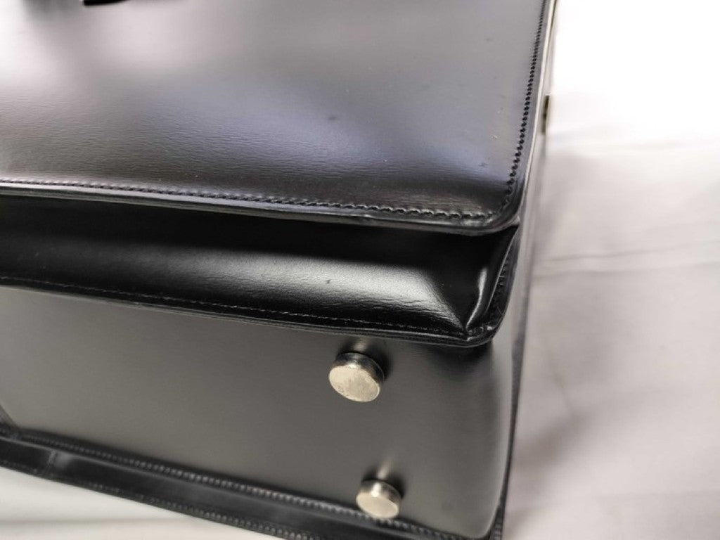 dunhill ダンヒル ハンドバッグ パイロットケース ブラック系 レザー メンズ ドクターバッグ 美品