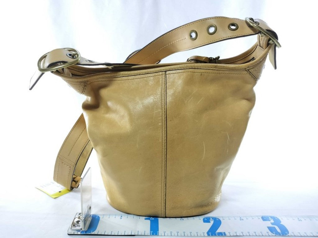 COACH コーチ ショルダーバッグ ブリーカー ダッフル ショルダーバッグ 11422 イエロー系 レザー レディース 美品