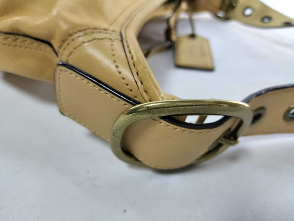 COACH コーチ ショルダーバッグ ブリーカー ダッフル ショルダーバッグ 11422 イエロー系 レザー レディース 美品