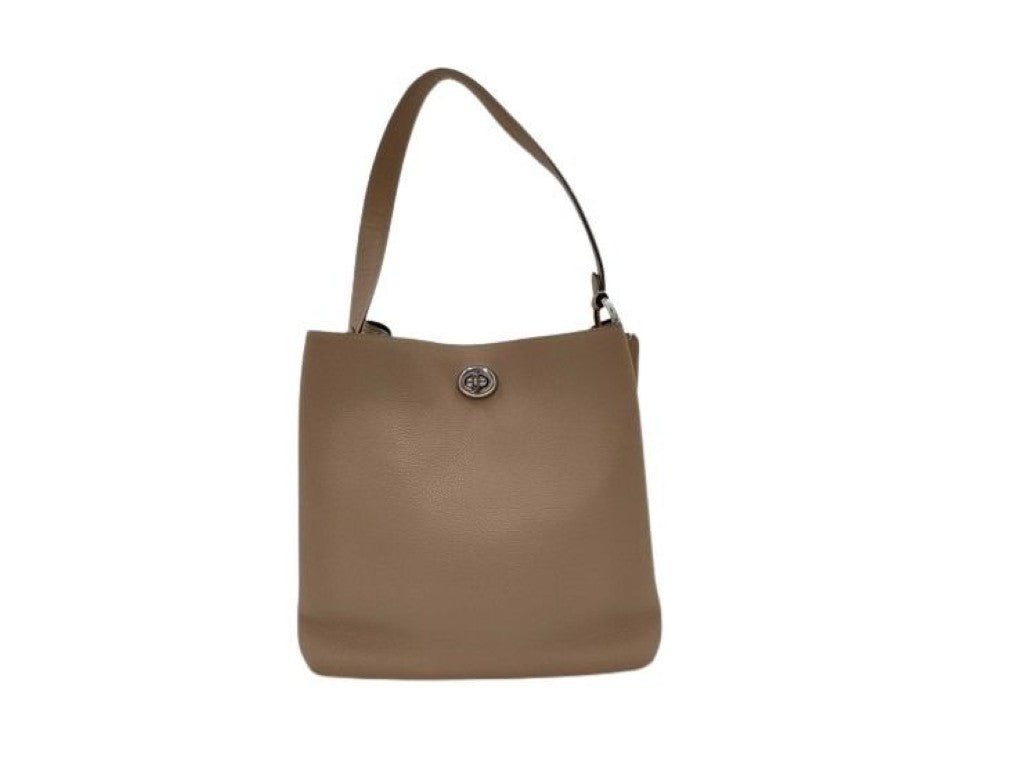 COACH コーチ ショルダーバッグ チャーリー ショルダーバッグ 55200 ベージュ系 レザー レディース シルバー金具 美品