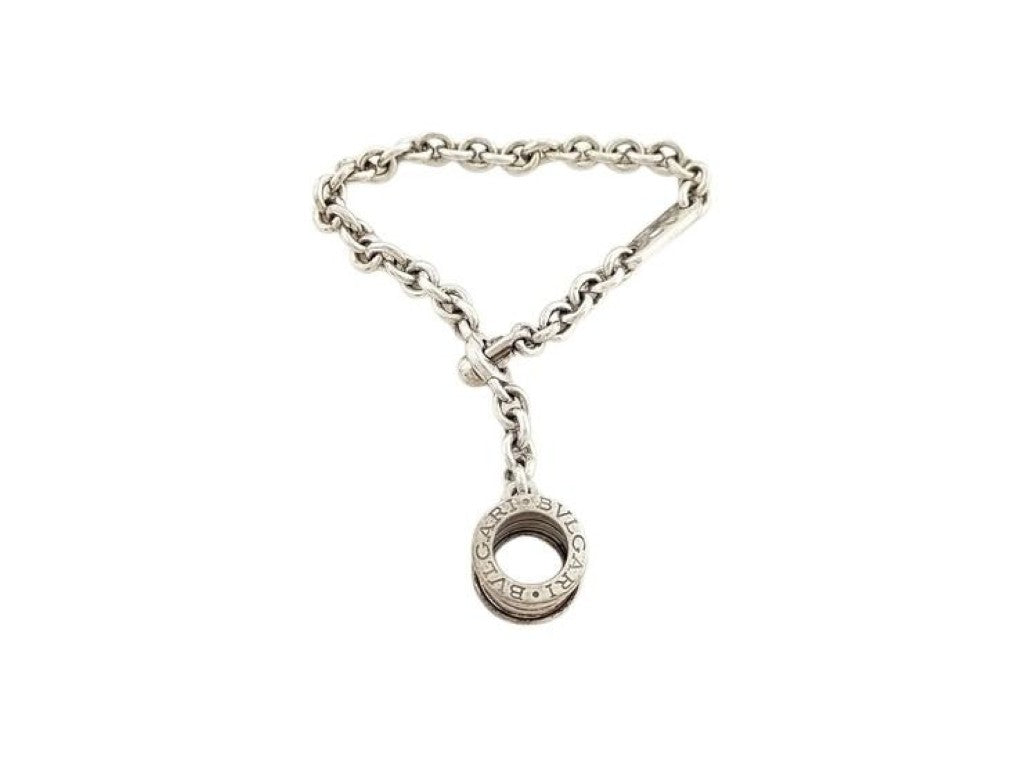 BVLGARI ブルガリ キーホルダー B-ZERO1 ビーゼロワン シルバー系 SV925 レディース バッグチャーム 美品