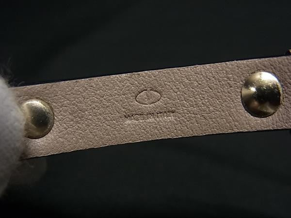 VALENTINO GARAVANI ヴァレンティノ ガラヴァーニ ブレスレット ロックスタッズ ライトトープ系 レザー レディース 2重 美品