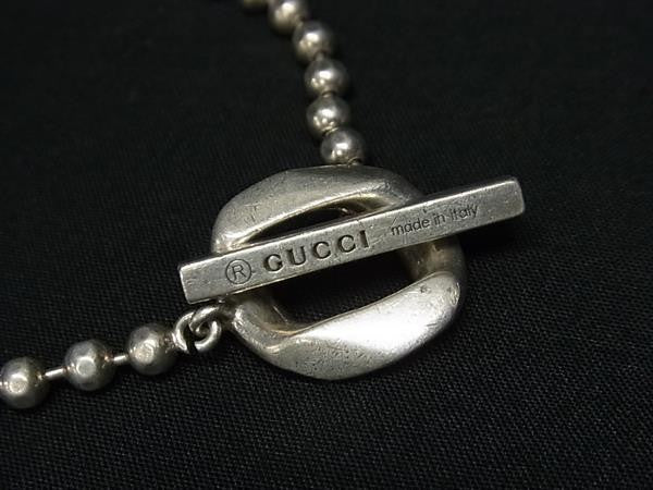 GUCCI グッチ ブレスレット ボールチェーン シルバー系 Ag925 ユニセックス トグル 美品