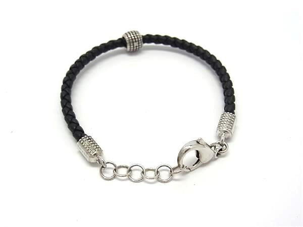DAMIANI ダミアーニ ブレスレット メトロポリタン 20068302 ブラック シルバー系 レザー SV925 ユニセックス 美品