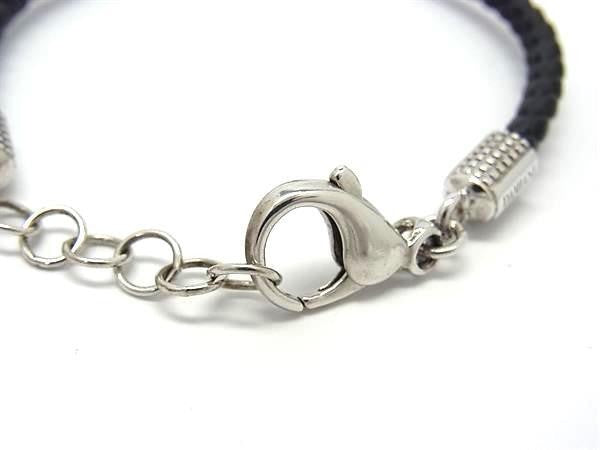 DAMIANI ダミアーニ ブレスレット メトロポリタン 20068302 ブラック シルバー系 レザー SV925 ユニセックス 美品