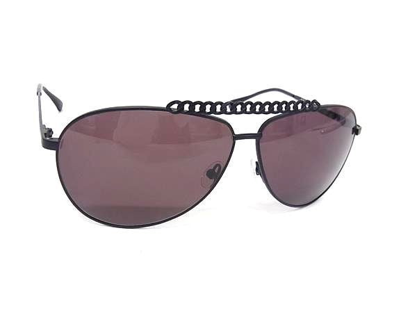 STELLA McCARTNEY ステラ マッカートニー サングラス ファラベラ チェーンモチーフ ティアドロップ STM 55/S ブラック系 メタル レディース 美品