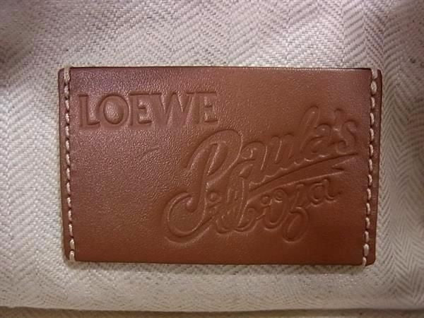 LOEWE ロエベ ポーチ パウラズ イビザ 貝殻ペンダント柄 巾着バッグ ピンク系 キャンバス レディース 超美品