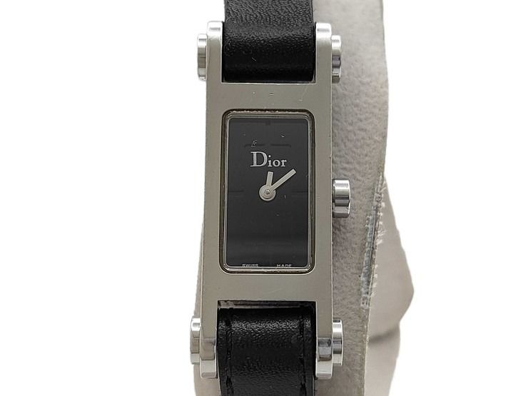 Dior ディオール 腕時計 ディオール66 D104-100 ブラック シルバー系 ステンレススチール レザー レディース クォーツ