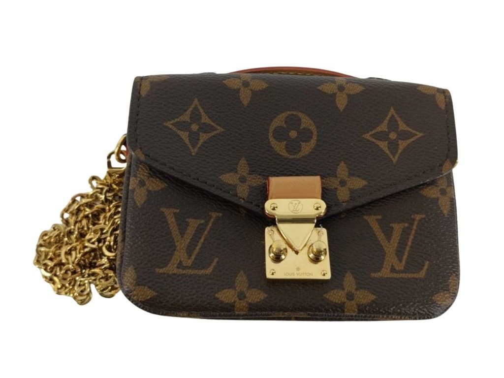 LOUIS VUITTON ルイヴィトン ショルダーバッグ ミクロ メティス M81267 ブラウン系 モノグラム レディース 2WAY チェーン ゴールド金具 美品