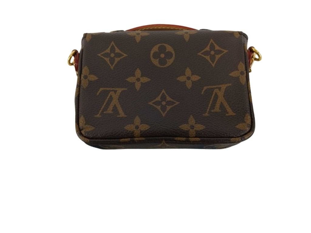 LOUIS VUITTON ルイヴィトン ショルダーバッグ ミクロ メティス M81267 ブラウン系 モノグラム レディース 2WAY チェーン ゴールド金具 美品