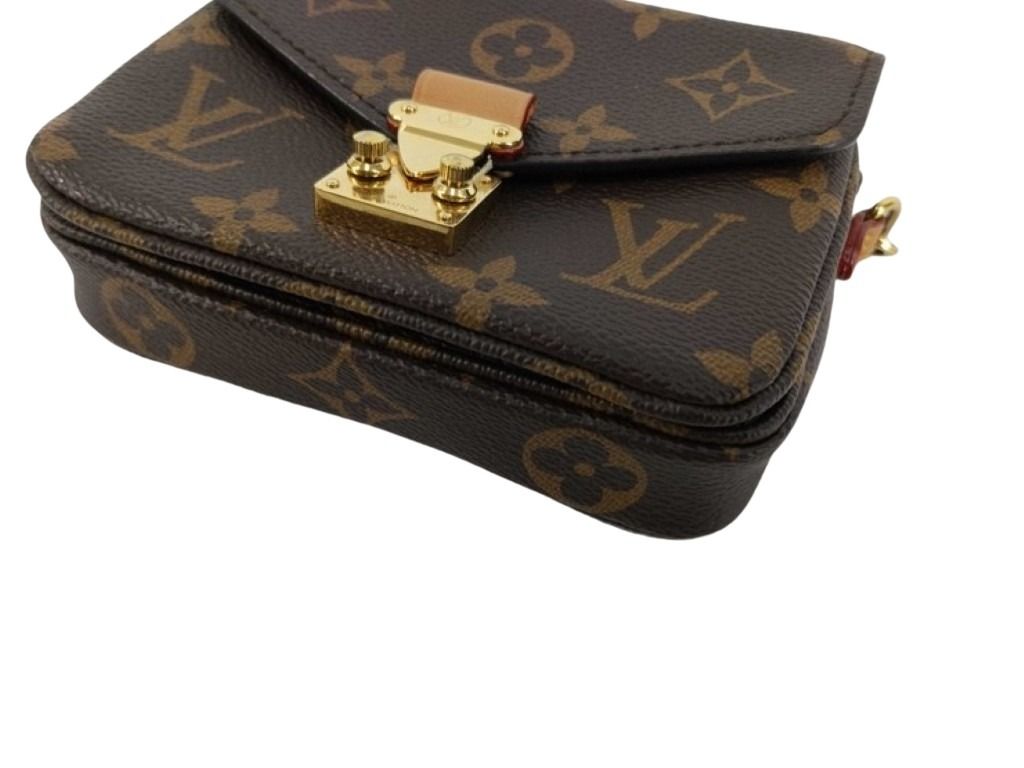 LOUIS VUITTON ルイヴィトン ショルダーバッグ ミクロ メティス M81267 ブラウン系 モノグラム レディース 2WAY チェーン ゴールド金具 美品