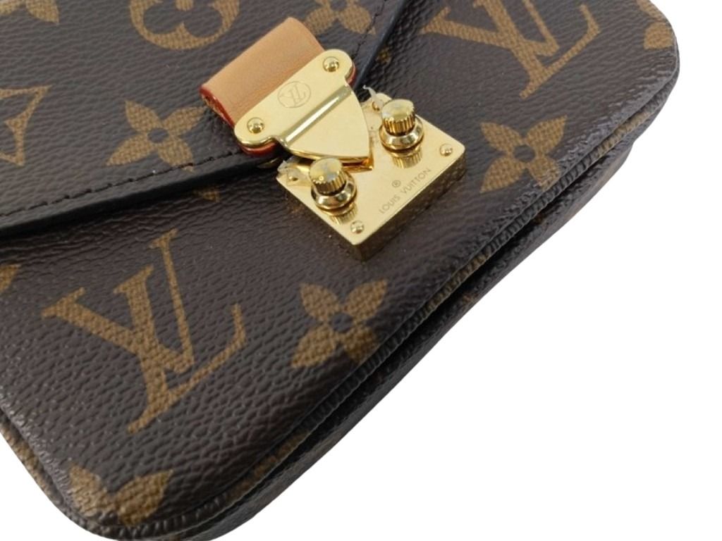 LOUIS VUITTON ルイヴィトン ショルダーバッグ ミクロ メティス M81267 ブラウン系 モノグラム レディース 2WAY チェーン ゴールド金具 美品