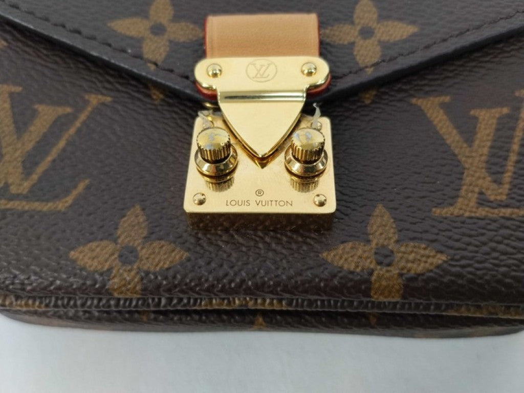 LOUIS VUITTON ルイヴィトン ショルダーバッグ ミクロ メティス M81267 ブラウン系 モノグラム レディース 2WAY チェーン ゴールド金具 美品