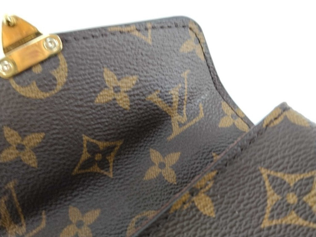 LOUIS VUITTON ルイヴィトン ショルダーバッグ ミクロ メティス M81267 ブラウン系 モノグラム レディース 2WAY チェーン ゴールド金具 美品