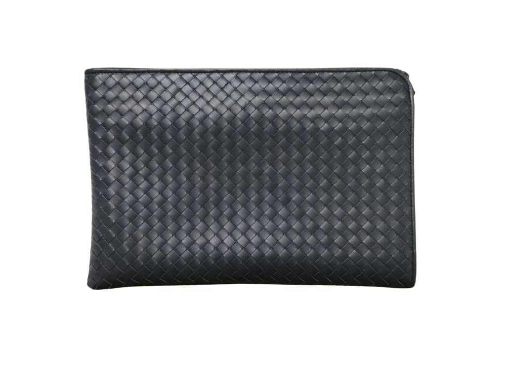 BOTTEGA VENETA ボッテガヴェネタ クラッチバッグ イントレチャート 406021 ブラック系 レザー メンズ 美品