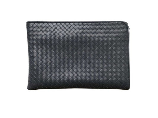 BOTTEGA VENETA ボッテガヴェネタ クラッチバッグ イントレチャート 406021 ブラック系 レザー メンズ 美品