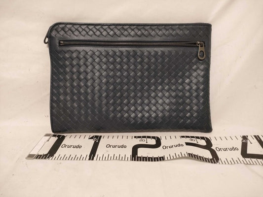 BOTTEGA VENETA ボッテガヴェネタ クラッチバッグ イントレチャート 406021 ブラック系 レザー メンズ 美品