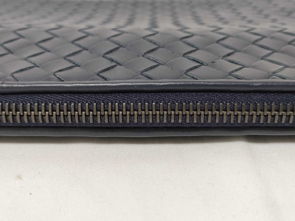 BOTTEGA VENETA ボッテガヴェネタ クラッチバッグ イントレチャート 406021 ブラック系 レザー メンズ 美品