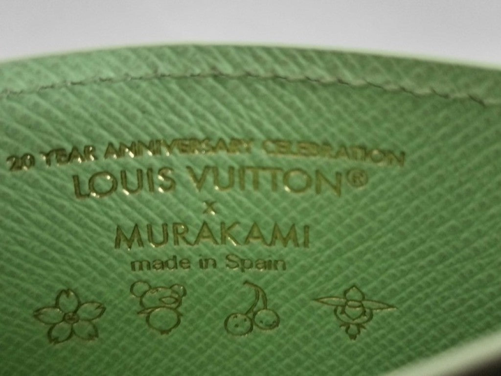 LOUIS VUITTON ルイヴィトン カードケース LV×TM ポルト カルト・サーンプル M13429 ブラウン ピンク グリーン系 モノグラム レディース 村上隆 チェリーブロッサム 名刺入れ パスケース 超美品