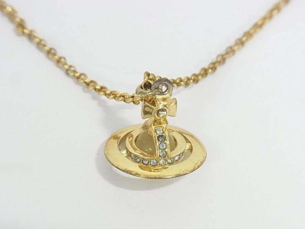 Vivienne Westwood ヴィヴィアンウエストウッド ネックレス プチオーブ ゴールド系 メタル レディース ラインストーン