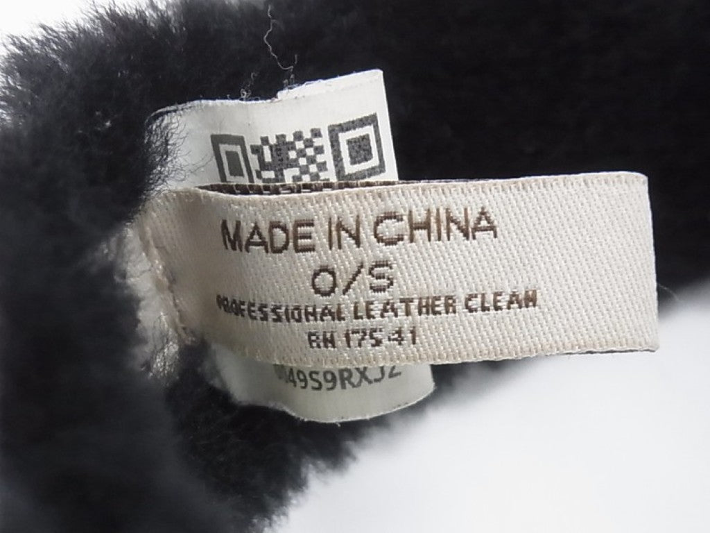 UGG アグ イヤーマフラー Wired Earmuffs ワイヤードイヤーマフ ブラック系 シープスキン スエード ムートン ユニセックス イヤーウォーマー ヘッドホン 有線 美品