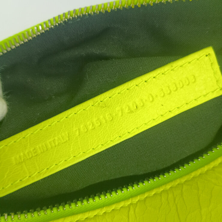 BALENCIAGA バレンシアガ ボディバッグ スーパービジー XS スリング バッグ 762516 イエロー系 レザー レディース シルバー金具 ショルダーバッグ 超美品