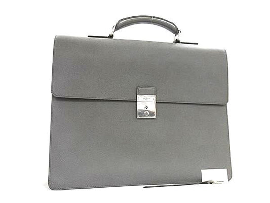 LOUIS VUITTON ルイヴィトン ビジネスバッグ ネオ ロブスト3 M32621 グラシエ(グレー系) タイガ メンズ シルバー金具 美品