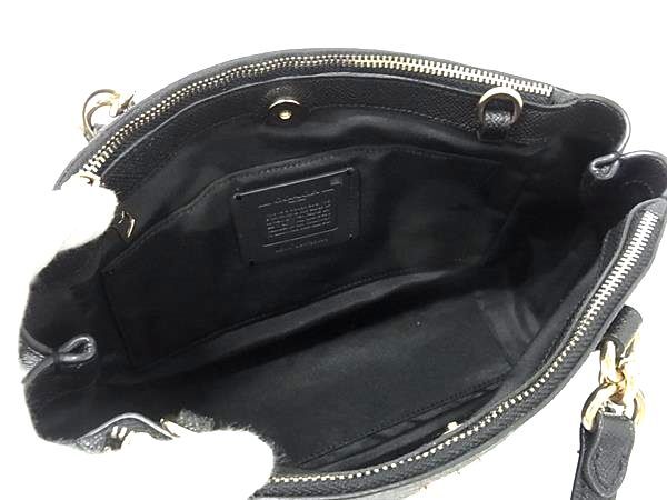 COACH コーチ ハンドバッグ シグネチャー F26139 ブラック ブラウン PVC レザー レディース 2WAY ゴールド金具