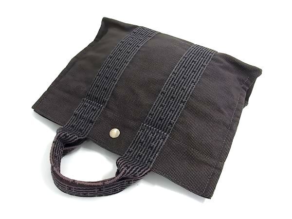 HERMES エルメス ハンドバッグ エールライン トートPM グレー キャンバス レディース シルバー金具