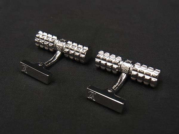 LOUIS VUITTON ルイヴィトン カフリンクス カフスボタン ブトン ドゥ マンシェット ディジット M66358 シルバー メタル メンズ 美品