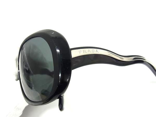 PRADA プラダ サングラス SPR08L ブラック シルバー クリアブラック プラスチック ユニセックス 美品