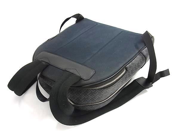 dunhill ダンヒル リュックサック シグネチャー ダークグレー PVC レザー メンズ シルバー金具