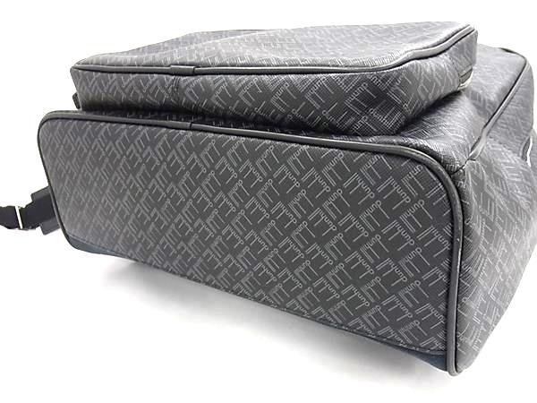 dunhill ダンヒル リュックサック シグネチャー ダークグレー PVC レザー メンズ シルバー金具