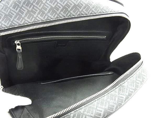 dunhill ダンヒル リュックサック シグネチャー ダークグレー PVC レザー メンズ シルバー金具