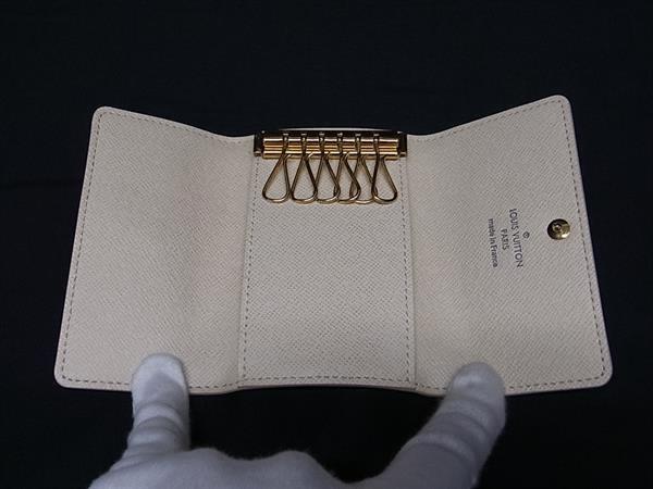 LOUIS VUITTON ルイヴィトン キーケース ミュルティクレ6 N61745 ホワイト系 ダミエアズール ユニセックス 6連 美品