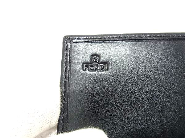 FENDI フェンディ 財布 ズッキーノ 8M0000 ブラック キャンバス レザー ユニセックス 二つ折り 長財布 超美品