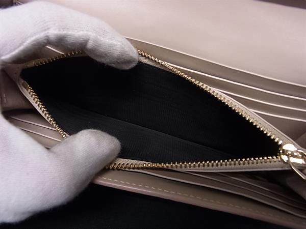 BVLGARI ブルガリ 財布 ブルガリブルガリ 288278 ベージュ系 ゴールド系 レザー レディース ロゴクリップ 二つ折り 長財布 美品